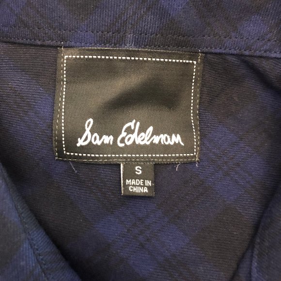 Sam Edelman Patch Embellished Plaid Sleep Shirt - Picture 12 of 14